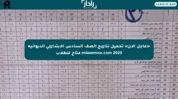 «عاجل الآن» تحميل نتائج الصف السادس الابتدائي الديوانية mlazemna.com 2025 متاح للطلاب